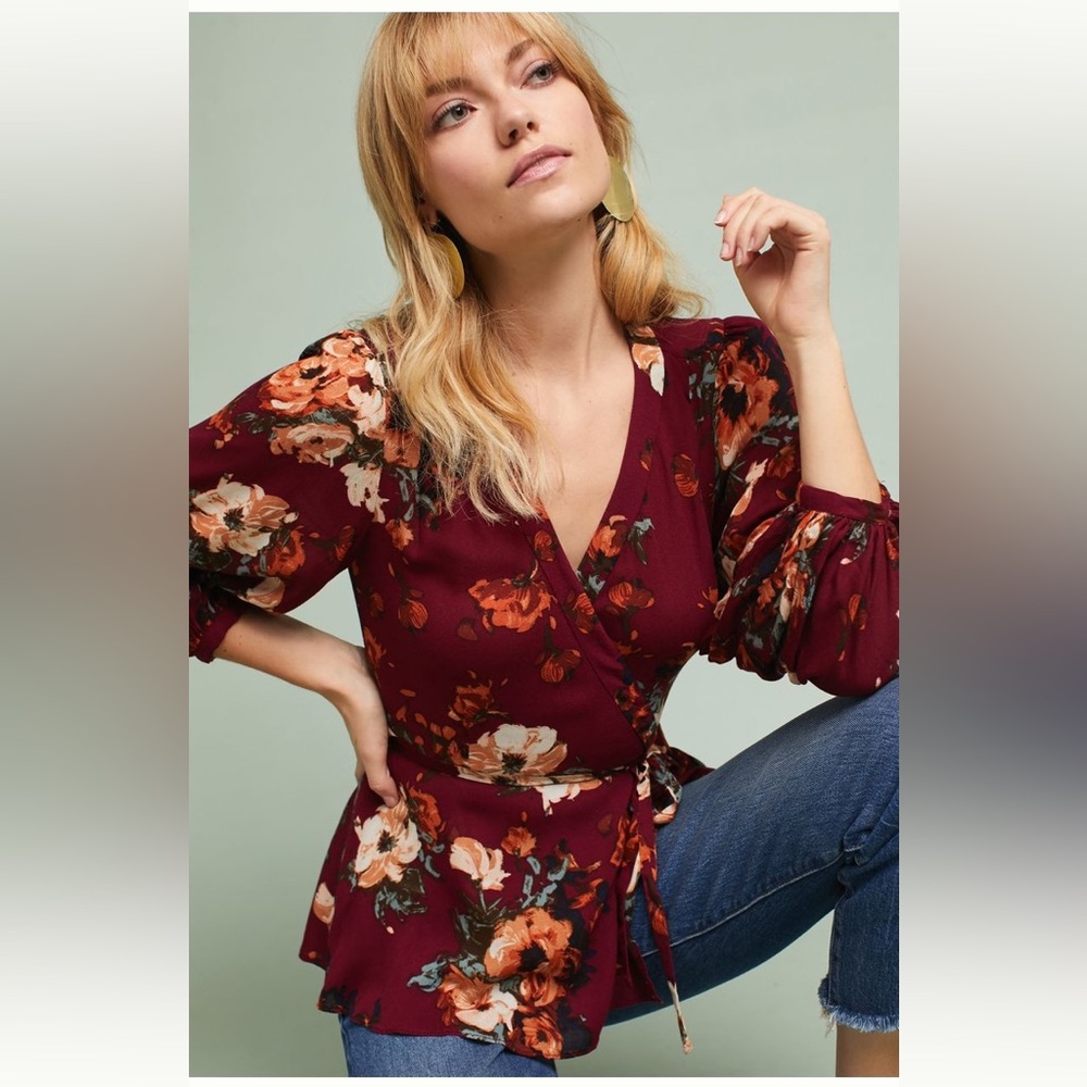 Anthropologie HD in Paris Gail Wrap Blouse